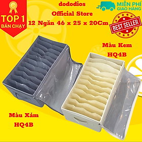 Combo2 Hộp vải chia 7, 9, 11, 12 ngăn đựng quần áo đồ lót đa năng túi đựng quần jean áo len thun thu đông gấp gọn tiện lợi