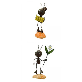 2pcs Ant Figurine Statue Sculpture Bedroom Living Room Desktop Decoration