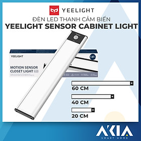 Đèn led thanh cảm biến tích điện Xiaomi Yeelight, 20-40-60cm, pin sạc type C - Nhập khẩu chính hãng - 20cm - Đen
