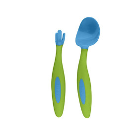 b.box Bộ muỗng nĩa ngộ nghĩnh cho bé tập ăn dặm (kèm hộp đựng) - Xanh Lá
