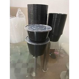 Mua 50 HỘP TRÒN  TÔ ( MÀU ĐEN) NHỰA PP CAO CẤP 1000 ml  ĐỰNG CƠM  GÀ  PHỞ HỦ TÍU  SALAD