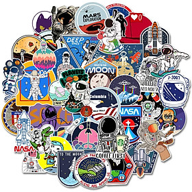 Set 30 Sticker NASA ảnh decal hình dán ép lụa