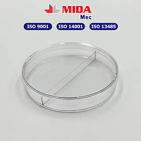 Đĩa Petri nhựa MidaMec 9015 - 2 ngăn đã tiệt trùng đóng gói 20 cái bao