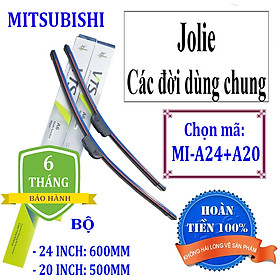 Bộ 2 thanh gạt nước mưa ô tô, xe hơi chất liệu Nano xương mềm dành cho các dòng xe Mitsubishi