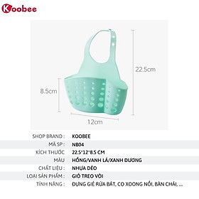 Giỏ treo vỏ rửa, bồn rửa bát Silicon - Giỏ đựng đồ đa năng tiện dụng KooBee (NB04)