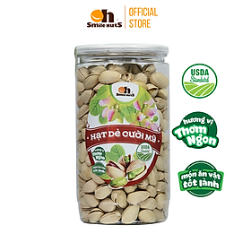 Hạt Dẻ Cười Mỹ Smile Nuts (215g - 500g) | 100% Nhập khẩu từ Mỹ, không tẩy trắng - Dẻ cười rang muối vừa ăn, thơm ngon, giòn rụm