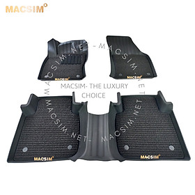 Thảm lót sàn 2 lớp xe ô tô VOLKSWAGEN TIGUAN L 2018- đến nay Nhãn hiệu Macsim 3W chất liệu nhựa TPE đúc khuôn cao cấp - màu đen