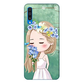 Ốp lưng dành cho điện thoại Samsung Galaxy A50 hình Cô Gái và Hoa  - Hàng chính hãng