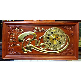 Mua TRANH ĐỒNG HỒ GỖ HƯƠNG ĐỤC NỔI GIÁC VÀNG CHỮ PHÚC-TG278