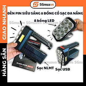 Mua Đèn pin siêu sáng 8 bóng sạc đa năng thích hợp dã ngoại cắm trại
