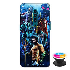 Ốp lưng điện thoại Oppo Reno 10X Zoom hình Aquaman Mẫu 2 tặng kèm giá đỡ điện thoại iCase xinh xắn - Hàng chính hãng