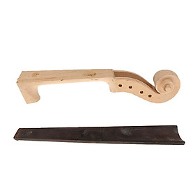 Unfinished Headstock Neck Maple w/ Ebony Fingerboard Fret Set for 4/4 Violin