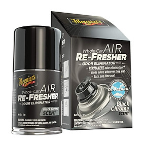 Meguiar's Xịt khử mùi, diệt khuẩn nội thất xe hơi Mùi hương nam tính - Air Refesher - Black Chrome Scent - G181302, 57 g