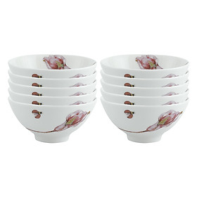 Hộp 10 Chén Cơm Minh Long 11.5 cm - Loa Kèn Hồng TN