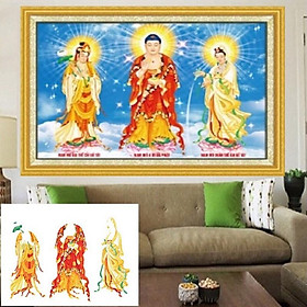 Mua Tranh thêu chữ thập Tam Thế Phật LV3269 (109x76) chưa thêu