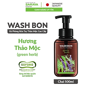 Xà Phòng Rửa Tay Thảo Mộc Tạo Bọt WASH BON Hương Thảo Mộc, Làm Sạch Và Dịu Nhẹ Với Da Tay - 500ml