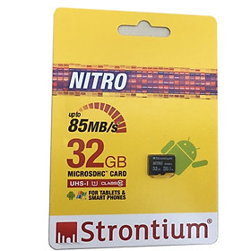 Thẻ Nhớ MicroSD 32Gb Strontium Class 10 Up to 85Mb/s - Hàng Chính Hãng