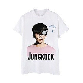 Áo phông in hình JUNGKOOK BTS áo ngắn tay nam nữ mùa hè