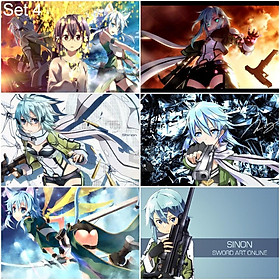 Bộ 6 Áp phích - Poster Anime Sword Art Online - Đao Kiếm Thần Vực (bóc dán) - A3,A4,A5