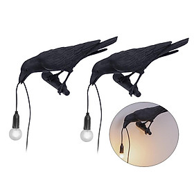 2pcs Wall Lamp Light Bedside Bird Bathroom Porch Hallway Sconces Decor Black