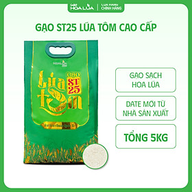 [Bán Chạy] Gạo ST25 Lúa Tôm túi 5kg - Dẻo nhiều, mềm cơm, hương thơm đặc trưng