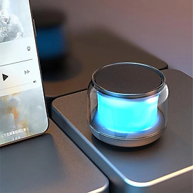 Vinetteam loa nghe nhạc bluetooh S300 trong suốt có đèn led đổi màu hỗ trợ thẻ nhớ, 3.5mm - hàng chính hãng