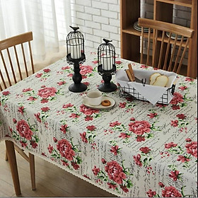 Mua Khăn trải bàn mẫu chữ kèm hoa mẫu đơn vintage  nhẹ nhàng-TB245