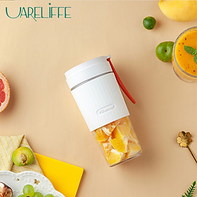Uareliffe Mini Portable Juicer 300ml USB Electric Vegetables Blender Rechargeable Fruit Mixer Household Juice Cup Outdoor Kitchen Quick Juicing DIY Make Juicer Fruit Mixer Cup For Home Travel Sport