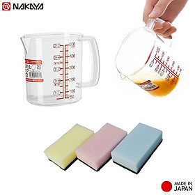 Mua Combo ca đong đa năng có vạch chia 500ml + set 3 miếng mút rửa bát - made in Japan