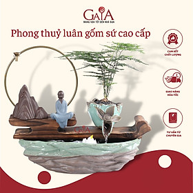 Mua Phong thủy luân gốm sứ cao cấp kết hợp xông trầm để bàn làm việc  phòng khách tăng sinh khí - kiểu nhà sư tọa thiền