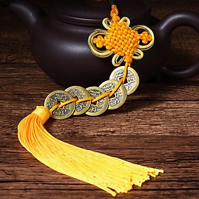Dây xu ngũ đế, lục đế bằng đồng thau phong thủy Hồng Thắng