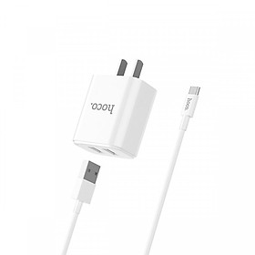 Bộ sạc 2 cổng USB Hoco C62 Kèm Cáp Micro - Chính Hãng