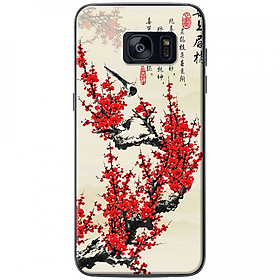 Ốp lưng dành cho Samsung Galaxy S7 Edge mẫu Hoa đào đỏ thư pháp