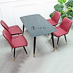 Mua Ghế phòng ăn LUX 6C-P Ghế ăn có nệm PVC màu đỏ đô chân sắt sơn tĩnh điện mạ ống đồng