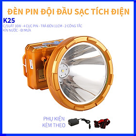 ĐÈN PIN ĐỘI ĐẦU K25 - NHẬP KHẨU THÁI LAN - 3 CỤC PIN - CHỐNG NƯỚC - ĐI MƯA - CHIẾU XA 1000 MÉT