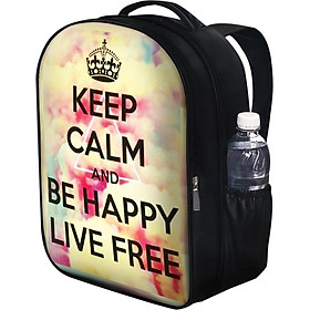 Balo Unisex In Hình Keep Calm And Be Happy Live Free - BLTE122