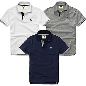 Áo thun nam cổ bẻ vải cá sấu, combo 3 áo - EZ337