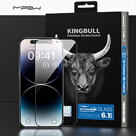 Miếng Dán Cường Lực Dành Cho iPhone 15 / iPhone 15 Plus/ iPhone 15 Pro/ iPhone 15 ProMax Mipow Kingbull Premium Silk HD (2.7D) _ Hàng Chính Hãng