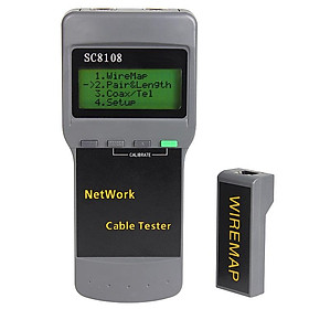 Máy Kiểm Tra Cáp Điện Thoại Không Dây Màn Hình LCD Kèm Cáp 5E, 6E SC8108