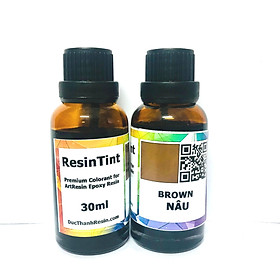 Mua Màu trong suốt xuyên thấu pha Epoxy Resin - Màu hiệu ứng kính - BROWN Nâu - 30ml