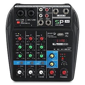Bàn điều khiển trộn âm thanh A4 với ghi âm Bluetooth 4 kênh mixer Audio cho hiệu suất giai đoạn gia đình K bài hát