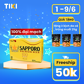 Thùng beer Sapporo Premium 100 - 24 lon 330ml