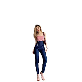 Quần jean dài nữ phối kéo cao cấp