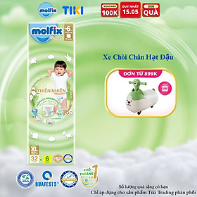Tã/bỉm quần Molfix Thiên nhiên Jumbo XL (12kg - 17kg) - Gói 32+6 miếng