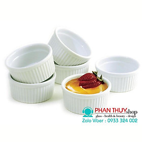 Khuôn sứ Ramekin Tròn Sọc Làm Bánh | Tùy Chọn Đường Kính , Hàng Sản Xuất Việt Nam Cao Cấp