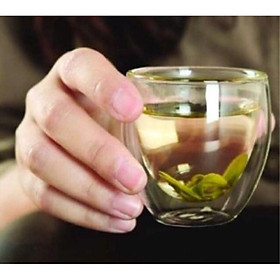 Mua Cốc trà 2 lớp 80ml thủy tinh chịu nhiệt k chì cao cấp xuất khẩu Borosilicate  chịu nhiệt 150 độ C k nứt vỡ