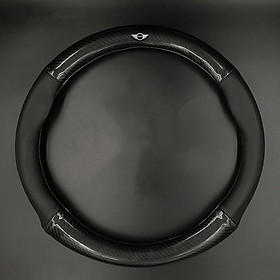 Bọc vô lăng TTAUTO cho xe ô tô chất liệu da vân carbon cao cấp có logo MINI COOPER (Đen)