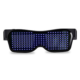 Kính LED Wowy Chạy Chữ - Mắt Kính Đèn LED Bluetooth Kết Nối Điện Thoại (Màu Xanh)