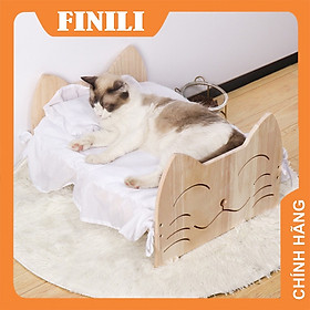 Giường gỗ chó mèo bằng gỗ thông nhập khẩu chắc chắn lắp ghép TFH67