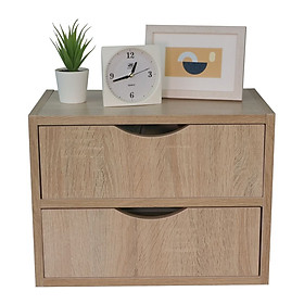 SB Furniture, Looms, Jayden-F Storage Box with Drawers, Solid Oak Color, W40XD24XH30 cm.